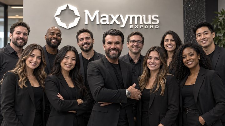 Ycaro Martins com o time da Maxymus